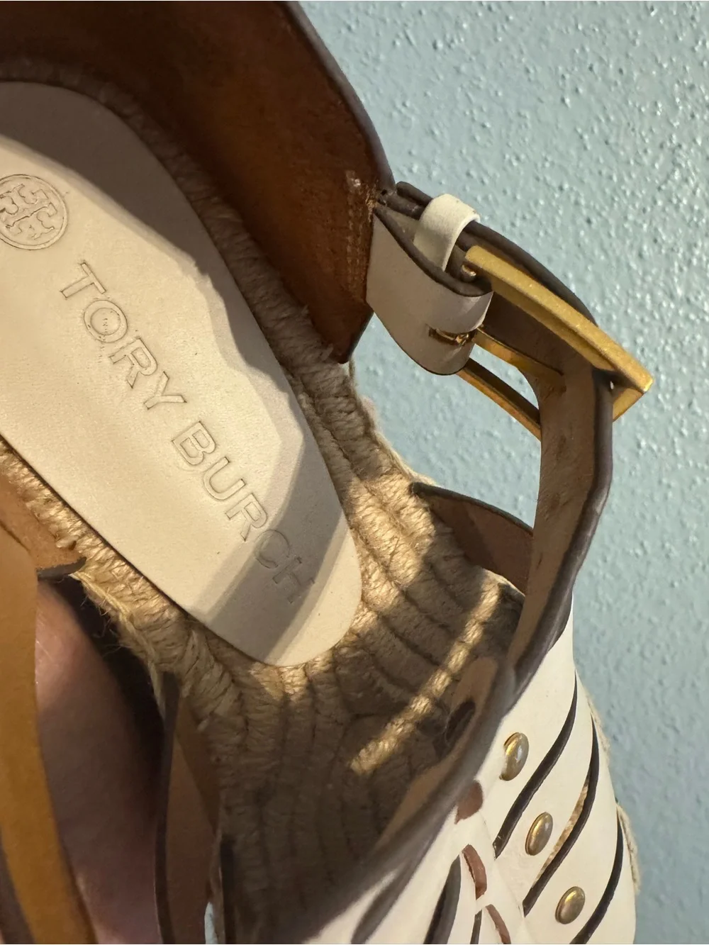 Tory Burch Leather Fisherman Espadrille Platform Sandals